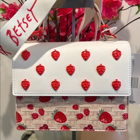 Betsey Johnson White and Red strawberry Mini Bag - Picture 2 of 10
